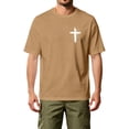 thumbnail image 3 of HAJWOH Mens Jesus Cross Printed Short Sleeve Cotton T-Shirts Crew Neck Shirts Faith Christ Tops, 3 of 5