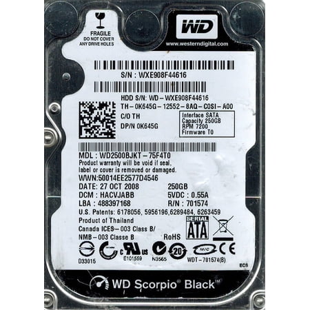 Western Digital WD2500BJKT-75F4T0 250GB DCM: HACVJABB