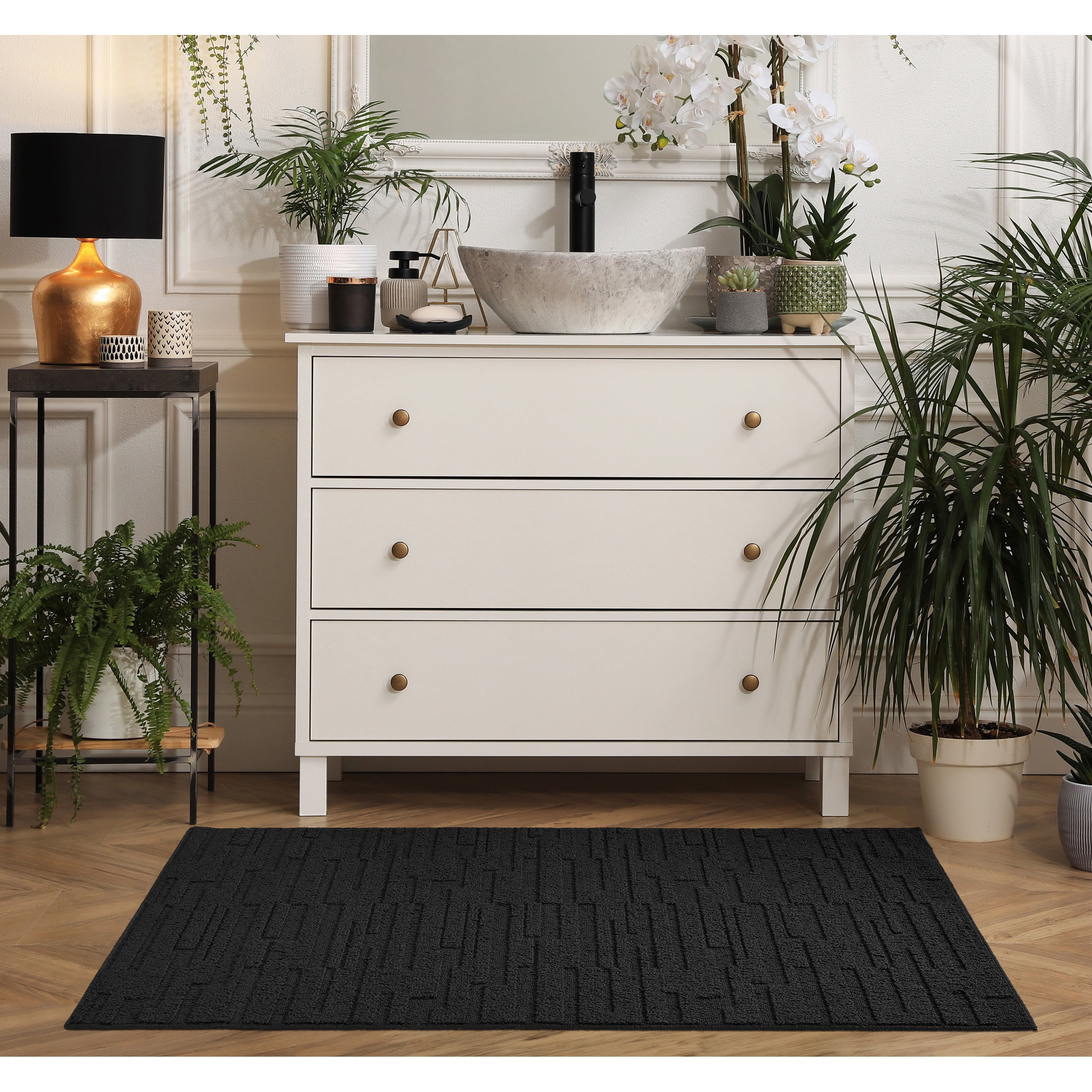 Garland Rug Brentwood Pixel Black Indoor Area Rug, 3' x 5'