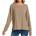 thumbnail image 3 of Casual Women's Tops Fashion Plus Size Women's Solid Color Long-sleeved Pullover Casual Fashion Top, 3 of 7