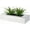 White, variant on 15 Inch Large Artificial Green Grass Plants in Premium Acacia Solid Wood Decorative Planter, Tabletop Faux Greenery Decor with Wooden Rectangular Container