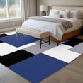 thumbnail image 4 of Navy Blue Grey Black Geometric Area Rug 5x7 FT,Non Slip Bedroom Throw Carpet,Middle Century Art Abstract Aesthetics Washable Soft Floor Carpet Non-Shedding Rug for Dining Room Bedside Classroom Desk, 4 of 9