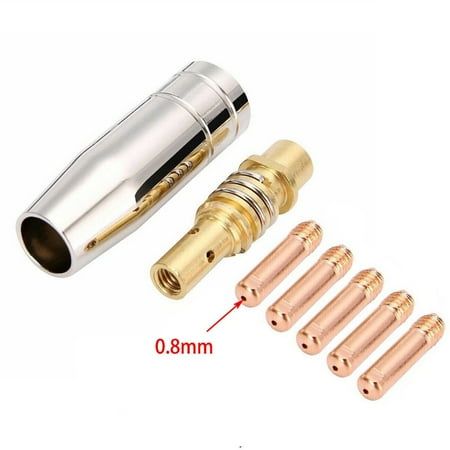 

BUYISI Mig Contact Tip Consumables 7PCS MIG Welding MB15 15AK Contact Tip 0.8/1.0/1.2mm 0.8mm