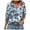 Blue 02, variant on Womens Tops Casual 3/4 Length Sleeve V-Neck Sequin Printed Smocked Cuffs Dressy T-Shirts Ladies Tunic Tops