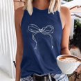 thumbnail image 2 of fatyb Women's Casual Tank Tops Bow Print Sleeveless Graphic Tee Crew Neck Loose Summer Comfy Tshirts, 2 of 4