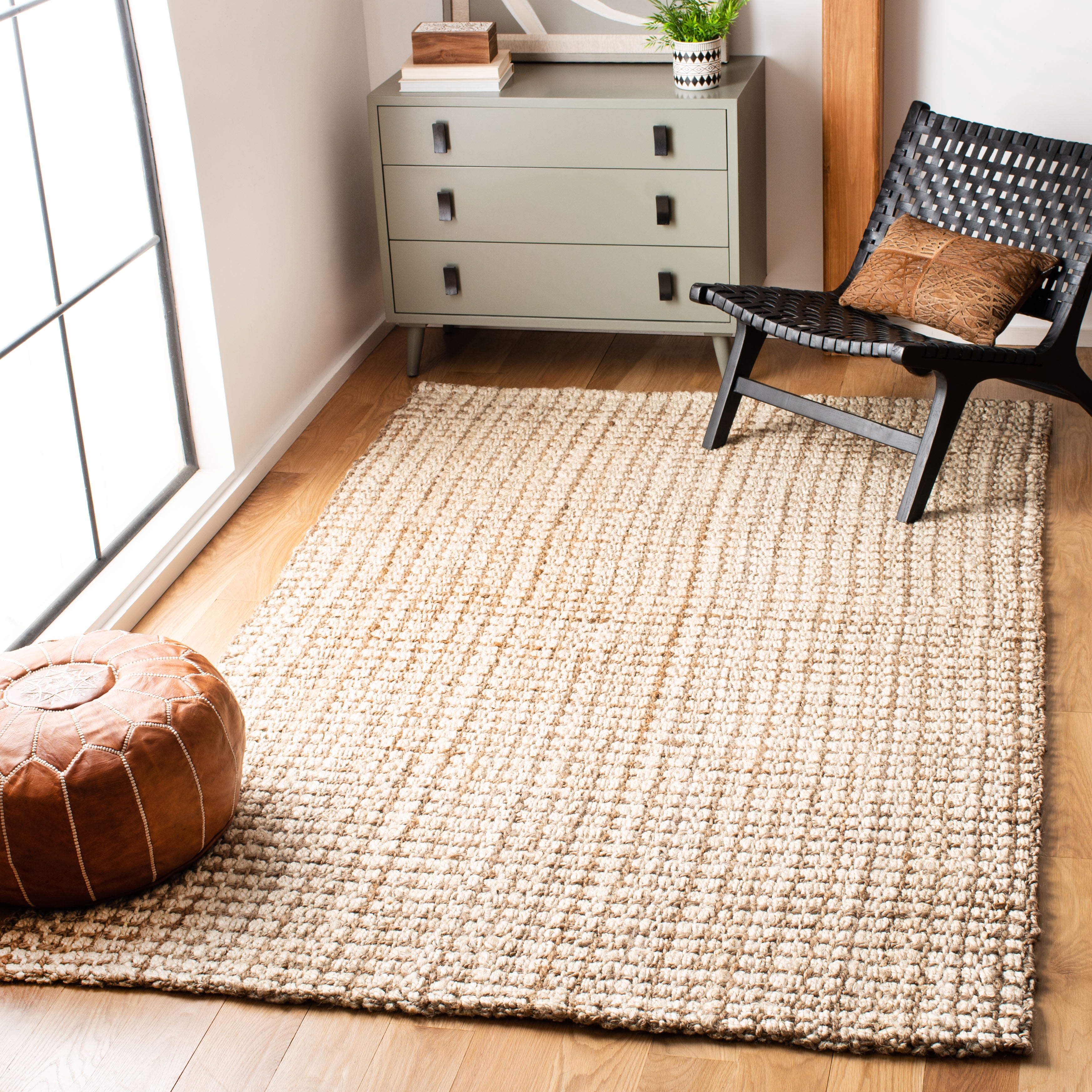SAFAVIEH Natural Fiber Aletha Solid Area Rug, Ivory/Natural, 10' x 14'