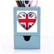 thumbnail image 1 of Union Jack Heart Shaped Gran Bretaña bandera del Reino Unido Tarjeta de clip de pluma del gestor de suministros de oficina, 1 of 3