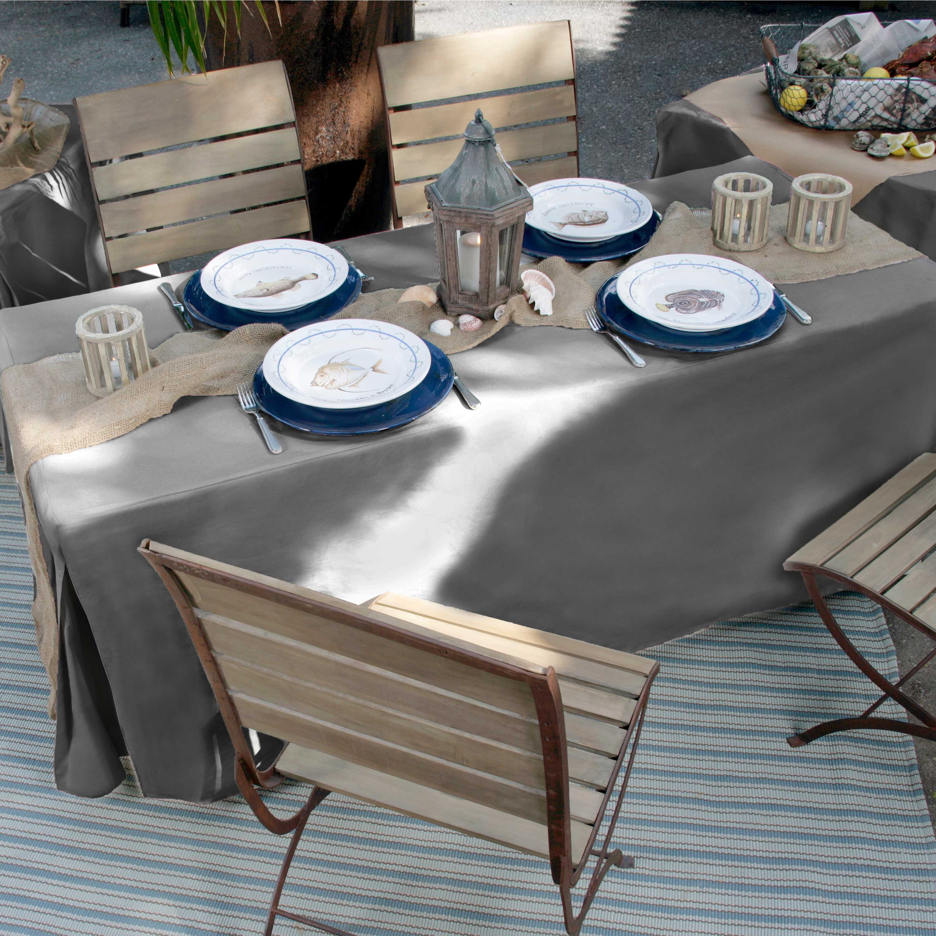 Tablevogue 48" x 24" Fitted Tablecoth Cover, Multiple Colors and Sizes Available