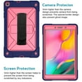 thumbnail image 4 of Dteck Case For Samsung Galaxy Tab A 8.0 T290 T295 (2019 Released) 8-inch,Heavy Duty Shockproof Rubber Hybrid Hard 3-Layer Protection Cover with Hand/ Shoulder Strap,Navy+Rose, 4 of 6