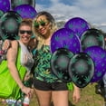 thumbnail image 4 of PMU Balloons PartyTex 11in Premium Purple and Black with All-Over Print Green Leaves Pkg/12, 4 of 7
