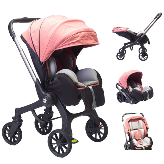 Carriola Para Bebé Starkids Lyra Convertible A Autoasiento Rosa
