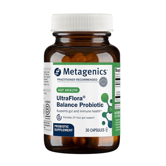 Metagenics UltraFlora Balance Probiotic - Daily Gut Health Supplement* - Offers Digestive & Immune System Support* - Vegetarian, Non-GMO & Gluten-Free - 30 Capsules