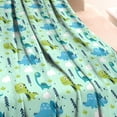 thumbnail image 3 of LightGreen Dinosaurs Clouds Trees Pattern Blanket,Comfortable Soft Lamb Wool Throw Blanket,All Season,Warm Lightweight Blankets for Sofa Bed Couch Living Room Chair,60"x80", 3 of 4
