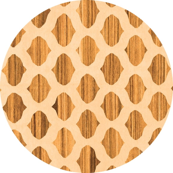 Ahgly Company Indoor Round Solid Orange Modern Area Rugs, 4' Round