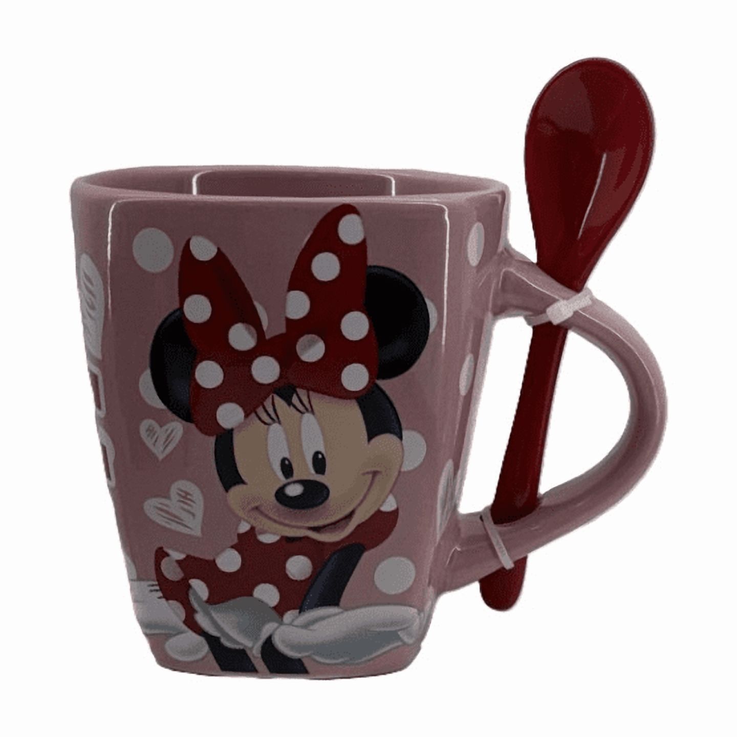 Disney 9 oz Minnie Mouse Pink Ceramic Spoon Mug