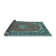 thumbnail image 2 of Ahgly Company Indoor Round Medallion Light Blue Traditional Area Rugs, 4' Round, 2 of 4