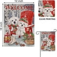 thumbnail image 2 of Home Decorative Welcome Winter Bichon Frise Dogs Red Chair Garden Flag, Puppy Pinecone House Yard Ice Skates White Birch Trees Outside Decoration, Christmas Lantern Outdoor Small Decor 12 x 18, 2 of 6
