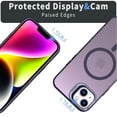 thumbnail image 5 of Dteck Camera Metal Ring Stand Case for iPhone 15 Plus / 14 Plus,Shockproof TPU Magnetic Mag-Safe Case Matte PC Slim Back Cover,Purple, 5 of 6