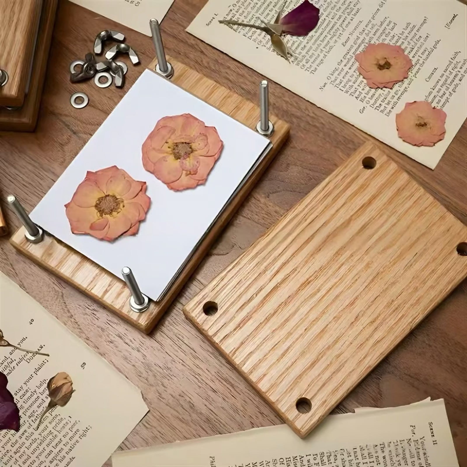 Hardwood Flower Kit DIY Pressed Flower Kit For Crafts And Home Ideal For Nature & Craft Lovers Crafts for Girls Ages 8-12 Arts And Crafts for Kids Ages 8-12 Craft Organizers And Storage Easter Crafts
