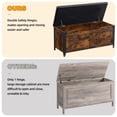 thumbnail image 6 of Storage Chest, Storage Bench with Safety Hinge, Wooden Storage Trunk with Metal Frame for Entryway, Living Room, Bedroom, Brown, 6 of 7