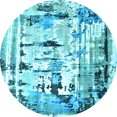 thumbnail image 1 of Ahgly Company Indoor Round Oriental Light Blue Industrial Area Rugs, 8' Round, 1 of 4