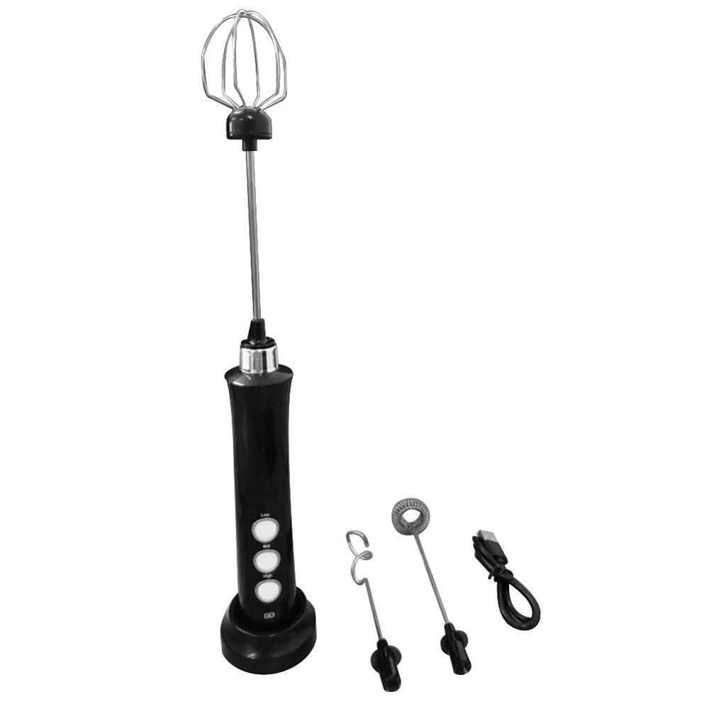 Corsediu Electric Milk Frother - Handheld USB Rechargeable, 3 Speeds, Stainless Steel Whisk For Coffee, Latte, Matcha