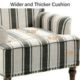 thumbnail image 3 of DREAMSIDEA Stripe Accent Chair ArmChair,Living Room Chair with Arms, Comfy Single Sofa Reading Chair Nailhead Trim for Bedroom, Black, 3 of 7