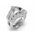 thumbnail image 4 of 2.00Ct Round Cut Simulated Diamond Women's Enhancer Wedding Ring 14k White Gold Plated 925 Sterling Silver, 4 of 5