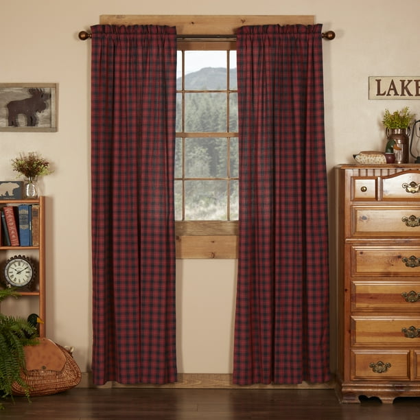 Chili Pepper Red Rustic Curtains Shasta, Log Cabin Curtains