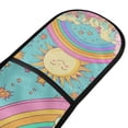 thumbnail image 4 of Yayeee Double Oven Mitt Kitchen Heat Resistant Baking 35" x7" Quilted Glove, Retro Blue Rainbow, 4 of 6
