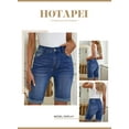 thumbnail image 3 of HOTAPEI Bermuda Shorts for Women Mid Rise Denim Shorts Rolled Short Jeans, 3 of 5