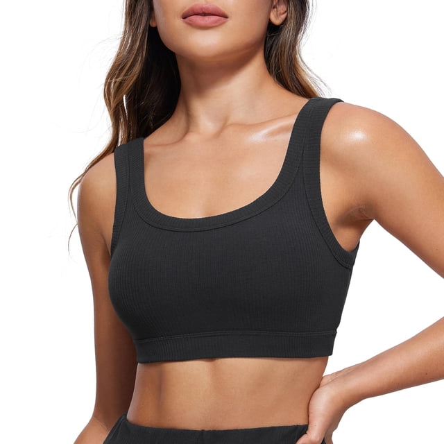 Sostén CRZ YOGA de Soporte Medio con Espalda en U y Sin Aros, Negro, Talla M