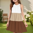 thumbnail image 2 of Ashirexll Robes pour Filles Enfants Sans Manches Mode Col Rond Patchwork Ludique Été Décontractée Robe d'Été pour Préadolescentes, 2 of 4