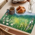thumbnail image 3 of Placemat Set of 4 White Flowers Field Placemats for Dining Table Spring Oil Painting Washable Table Mats for Kitchen and Party Decor Indoor & Outdoor Use, 3 of 8