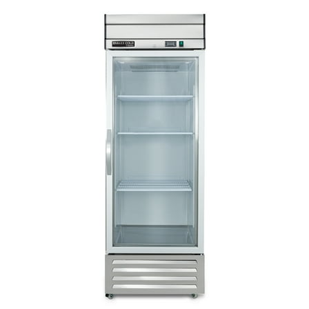 Maxx Cold V-Series 1 Glass Door Reach-In Refrigerator, Bottom Mount, 27"W, 19 cu. ft. Storage Capacity, in Stainless Steel (MVR-23GDHC)