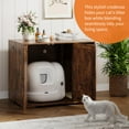 thumbnail image 3 of Litter Robot Enclosure, Cat Litter Box Furniture with Power Outlet, Cat Litter Box Enclosure Cabinet with Double Doors and open shelf for Litter Robot, 3 of 7