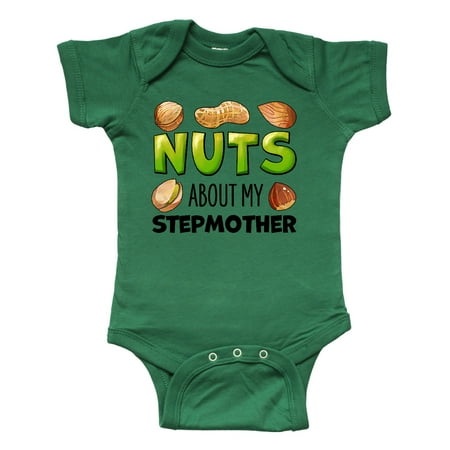 

Inktastic Nuts About My Stepmother Peanut Almond Pistachio Gift Baby Boy or Baby Girl Bodysuit