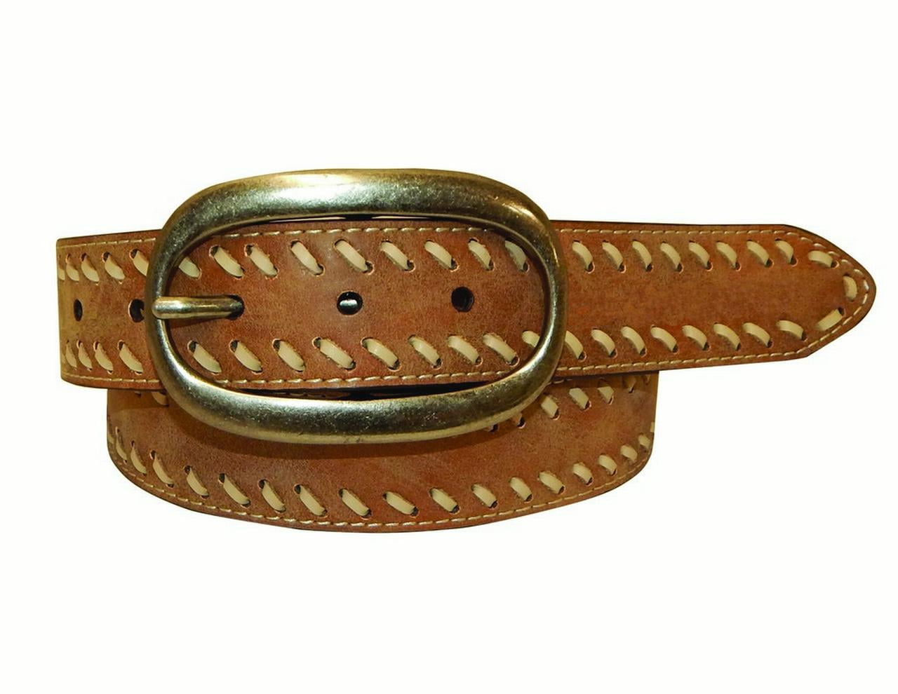 Cowgirls Rock Western Belt Womens Leather Lacing Smooth Tan 9621300