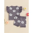 thumbnail image 4 of Bagilaanoe 2pcs Newborn Baby Girl Shorts Set Short Sleeve Floral Print T Shirt Tops + Shorts 6M 12M 18M 24M Infant Casual Summer Clothes, 4 of 7