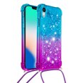 thumbnail image 2 of Funda para iPhone Xr Brillantina Líquida Divertida Reluciente y con Cristales en Movimiento Cuerpo Cruzado con Cordón Ajustable, 2 of 5