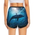 thumbnail image 2 of Lsque Ocean Dolphin Fish School Printed Women's Running Shorts with Liner Pockets,Elastic Quick Dry Workout Athletic Gym Yoga Shorts,Womens High Waist Shorts-Medium, 2 of 9