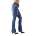 thumbnail image 4 of Fashion2Love Women's Juniors Butt Lift Push Up Mid Waist Ripped Distressed Boot Leg Jeans, 4 of 10