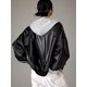 thumbnail image 4 of Chaqueta bomber de cuero genuino para motocicleta para mujer, tendencia 2024, uniforme de béisbol, abrigos de piel de oveja real con capucha extraíble, 4 of 4