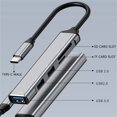 thumbnail image 3 of Carcasa de aleación de aluminio Hub USB-C 5 en 1 1 puerto de datos USB 3.0 2 puertos de datos USB 2.0 Ranuras para tarjetas SD Ranuras para tarjetas TF, 3 of 9