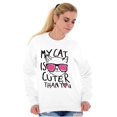 thumbnail image 5 of My Cat is Cuter Than You Cute Glasses Women Crewneck Sweatshirt Brisco Brands X, 5 of 6