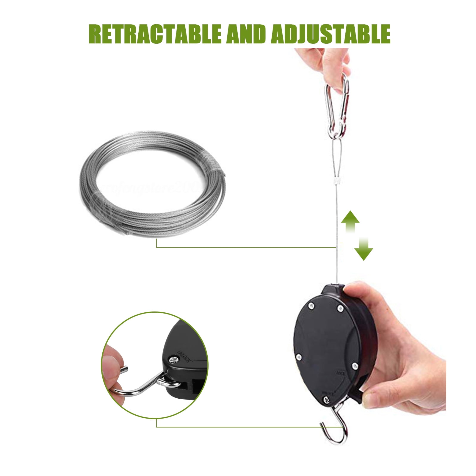 2pcs Retractable Plant Pulley with Locking, TSV Adjustable Plant