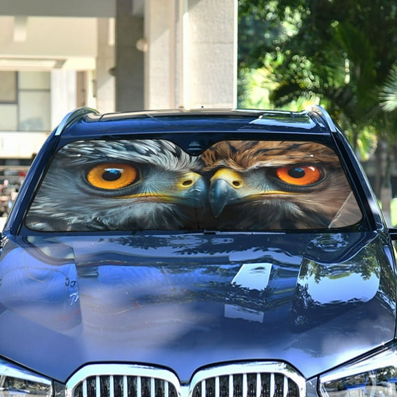 Faces Owls Automotive Front Car Windshield Sun Shade Reflector Foldable for Front Fit for Cars Truck SUVs