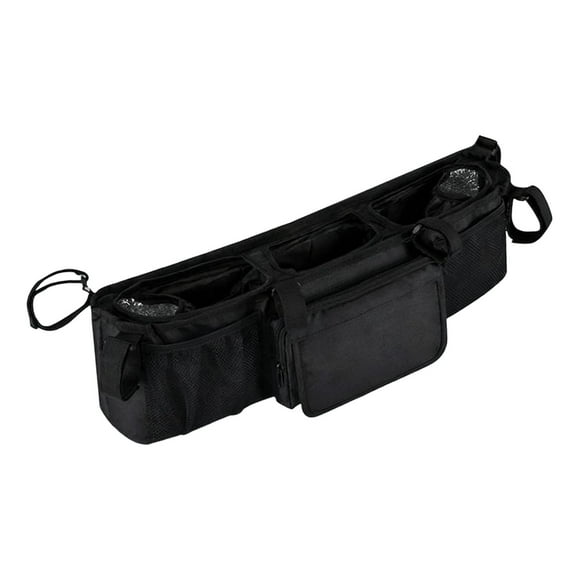 Organizador colgante portátil y versátil para cochecito de bebé, ideal para exteriores. Incluye portavasos térmico.