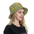 thumbnail image 4 of Yiaed Taco Print Reflective Stripe Bucket Hat Unisex Funny Outdoor Fisherman Cap Beach Sun Hat, 4 of 5