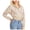 Beige, variant on Patlollav Womens Casual Solid Corduroy Zip-Up Pocket Shirt Hooded Sweatshirt Cropped Jacket